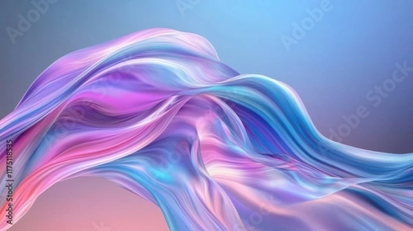 Fototapeta Colorful Abstract Background with Smooth Gradient Waves in Purple, Blue, and Pink – Soft Glow and Flowing Design