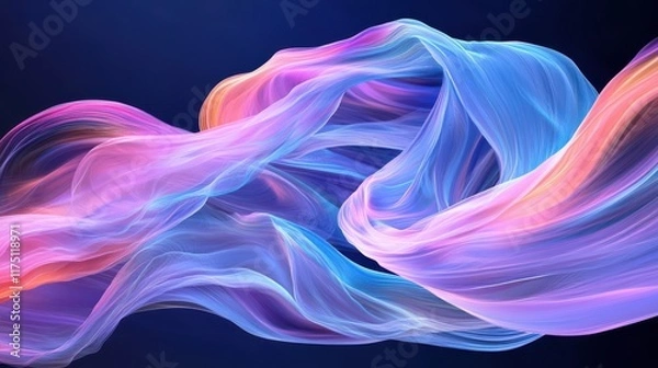 Fototapeta Colorful Abstract Background with Smooth Gradient Waves in Purple, Blue, and Pink – Soft Glow and Flowing Design