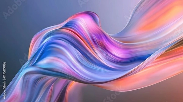 Fototapeta Colorful Abstract Background with Smooth Gradient Waves in Purple, Blue, and Pink – Soft Glow and Flowing Design