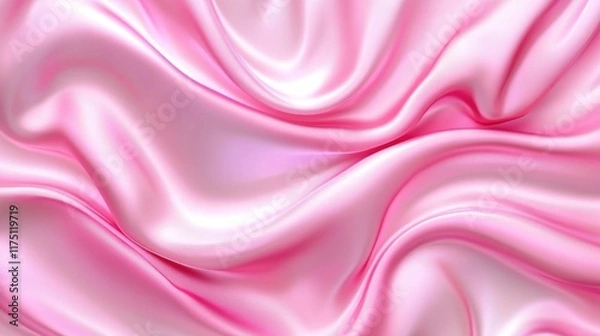 Fototapeta Romantic pink silk satin background with a shiny, smooth surface and delicate folds, perfect for wide banners or wedding card designs