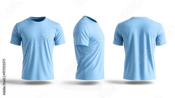 Obraz Light Blue T-shirt Mockup. Generative AI