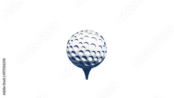Fototapeta Golf ball logo icon on white background. Generative AI