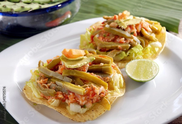 Obraz Tostadas de nopales con atún
