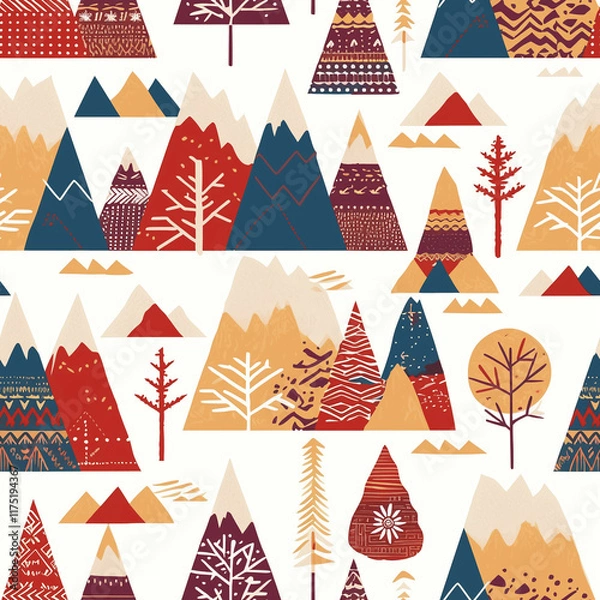 Obraz Mountain seamless pattern