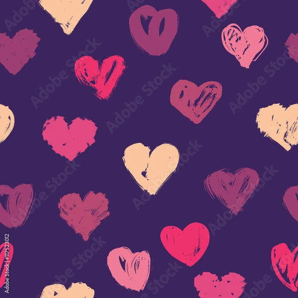Fototapeta Vector hearts pattern