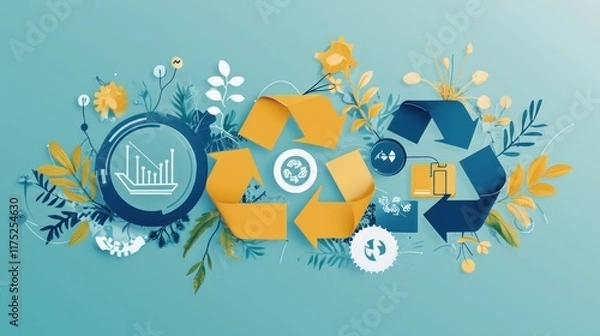 Obraz Sustainable Growth: Eco-Friendly Practices and Recycling for a Greener Future