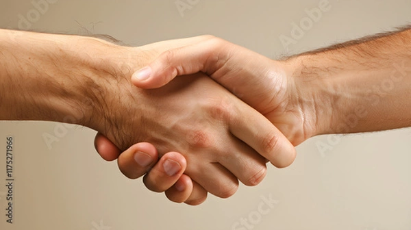 Fototapeta Powerful Symbol of Agreement: Close-Up Handshake Representing Business Partnership and Mutual Respect