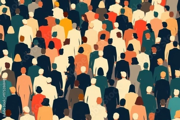 Fototapeta a crowd of people in different colors