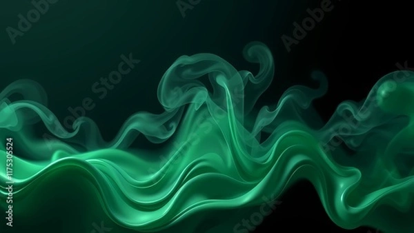 Obraz abstract background with smoke, Green smoke AI