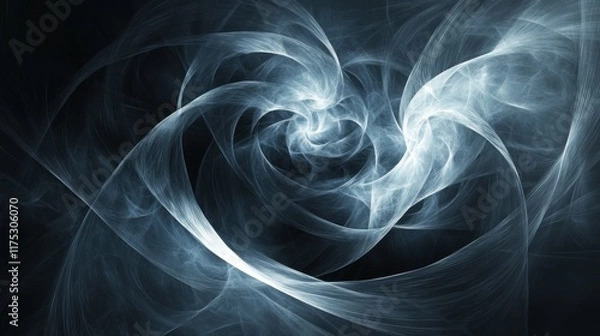 Fototapeta Abstract Art of Swirling Light Waves in Dark Background, Demonstrating Energy, Motion, and Ethereal Beauty for Modern Design Projects and Digital Creativity