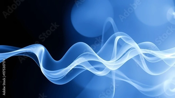 Fototapeta abstract blue wave background AI