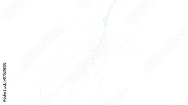 Fototapeta Thunder Lightning  isolated on transparent background. Flash of light, lightning png