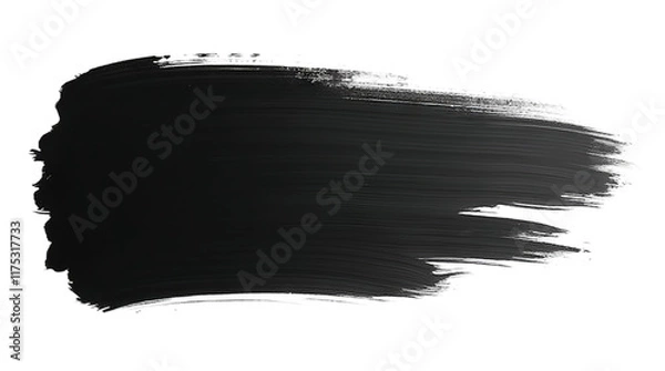 Obraz Simple, solid black brushstroke against a white background