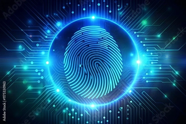 Obraz  futuristic fingerprint technology design