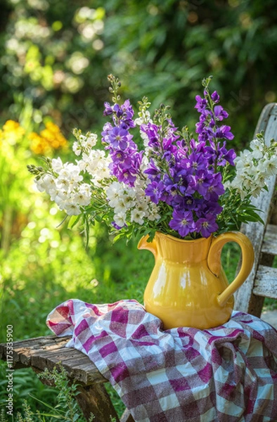 Obraz Watering can with flowers