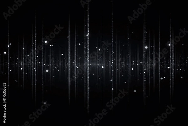 Obraz mesmerizing high tech representation vertical lines dots black bg