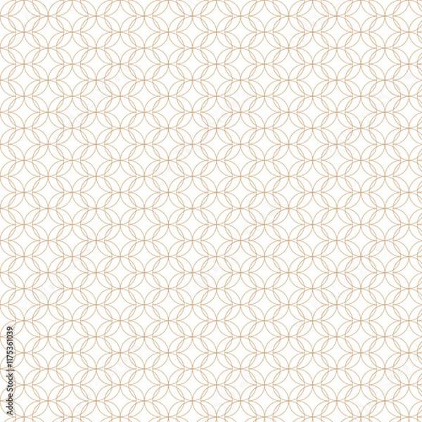 Fototapeta Seamless abstract modern geometric circle line pattern for elegant golden Christmas background.