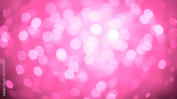 Fototapeta Pink glitter bokeh background with sparkling light, abstract defocused texture. Generative AI