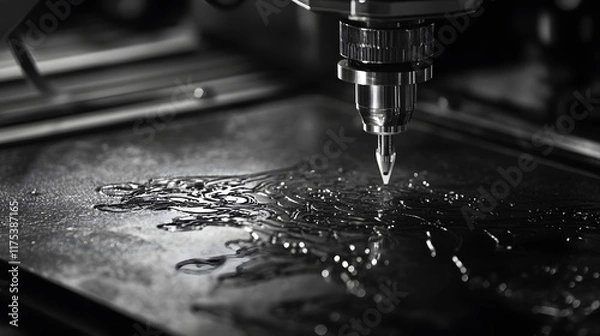 Fototapeta An Intricate Close-Up of a Laser Engraving Machine Capturing the Fine Details and Precision of Modern Manufacturing Techniques