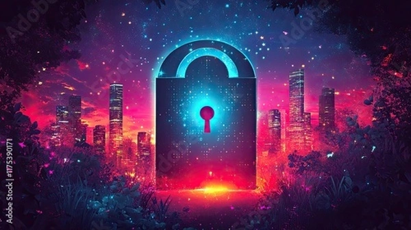 Fototapeta Happy World Password Day vector template for celebration