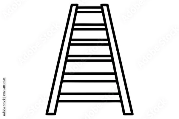 Fototapeta Ladder Outline Icon - Minimalist Vector Design SVG