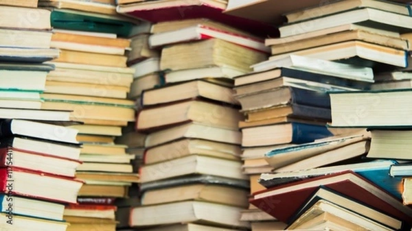 Fototapeta variety of books close up view
