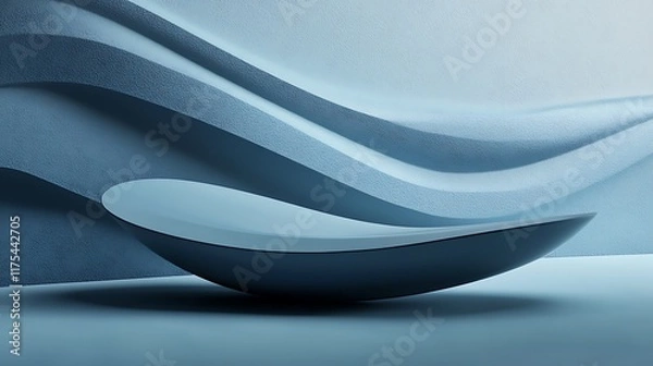 Fototapeta Tilted minimalist scale in a futuristic abstract environment