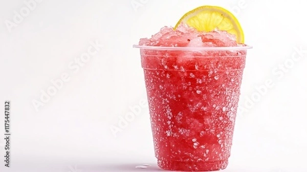 Fototapeta Refreshing Red Slushy with Lemon