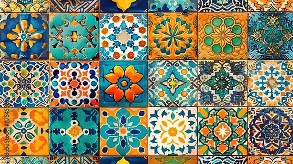 Fototapeta moroccan tiles seamless pattern wallpaper