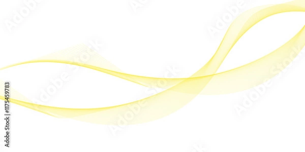 Fototapeta Abstract background with yellow smooth lines. Banner design template. Vector illustration.