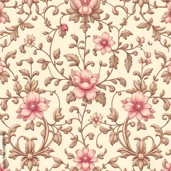 Fototapeta seamless pattern with flowers