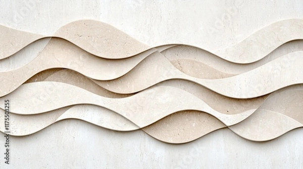 Fototapeta Abstract Beige Wave Pattern Stone Wall Texture Background Design