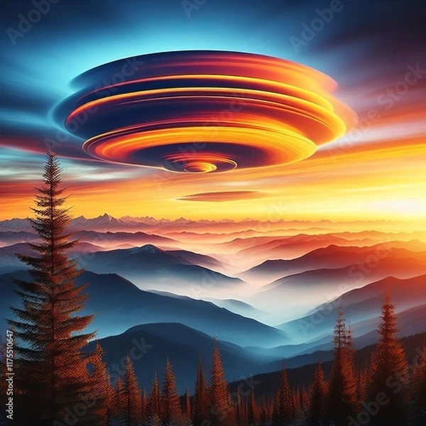 Fototapeta 9 Lenticular clouds Smooth lens shaped clouds that form when moi