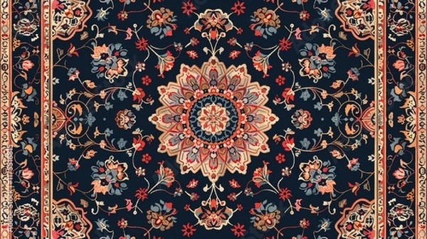 Obraz persian rugs seamless pattern wallpaper