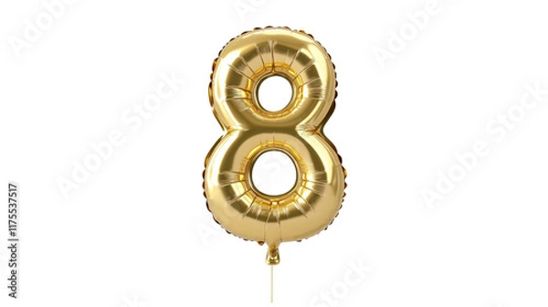Fototapeta gold balloon in the shape of the number eight