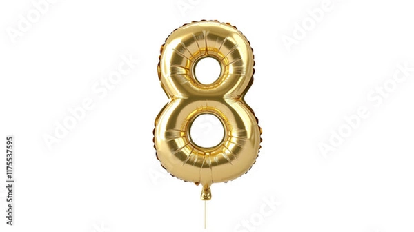 Fototapeta gold balloon in the shape of the number eight