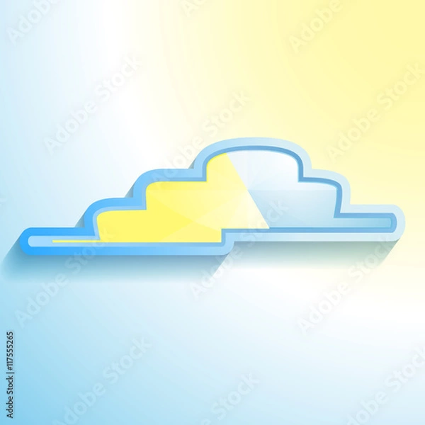 Fototapeta  a blue-yellow cloud icon