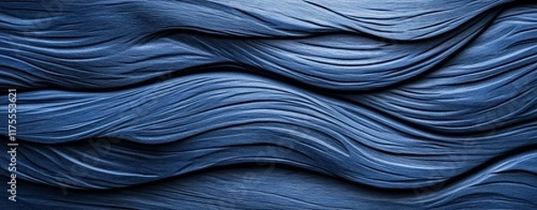 Fototapeta Dark Blue Wooden Texture with Abstract Lines