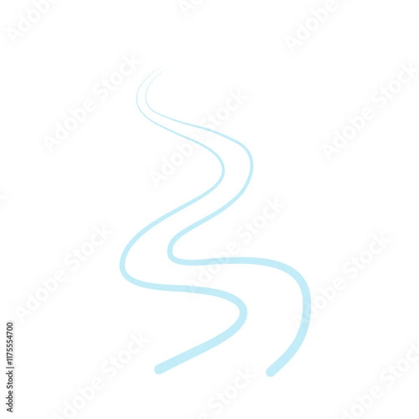 Fototapeta Ski trail turns curves and wobbles  winter cross country ski running track in perspective  ski run in snow vector