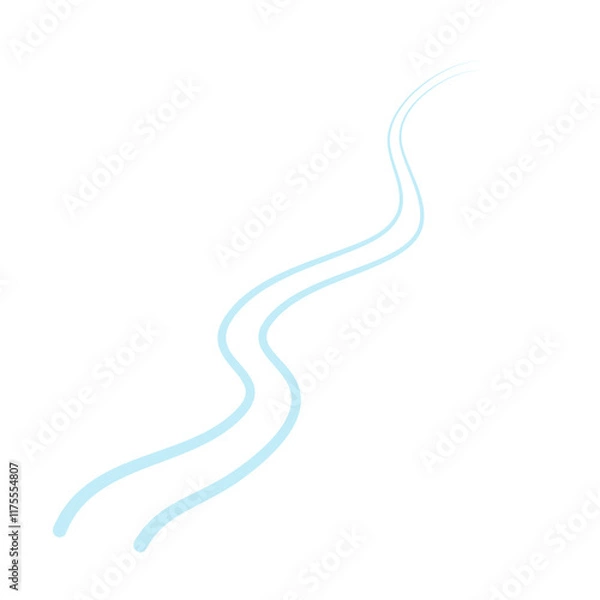 Fototapeta Ski trail turns curves and wobbles  winter cross country ski running track in perspective  ski run in snow vector