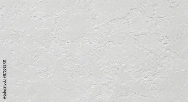 Fototapeta White Textured Wall Rough Plaster Stucco Background Seamless Surface Pattern