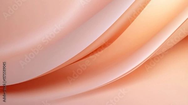 Fototapeta Abstract peach and pink flowing fabric curves.