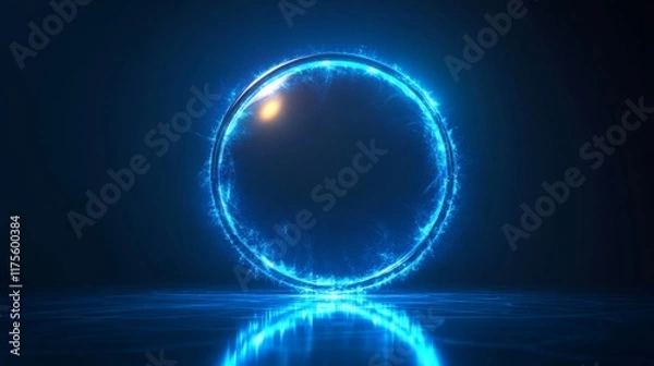 Obraz Mystical Blue Portal in Dark Space