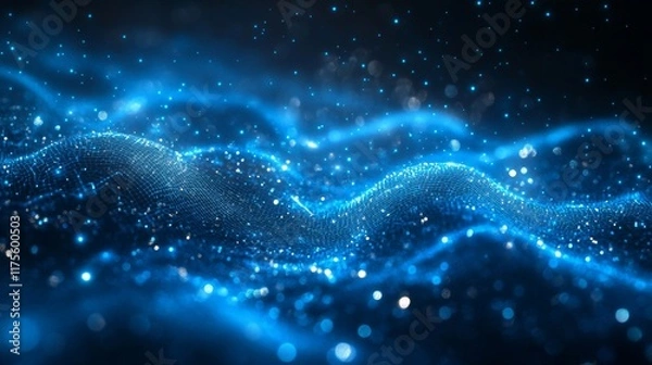 Fototapeta Blue Digital Waves