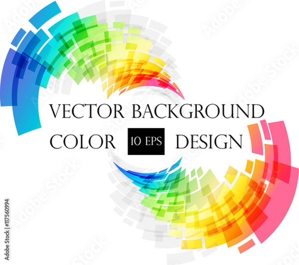 Fototapeta Colored abstract frame on white