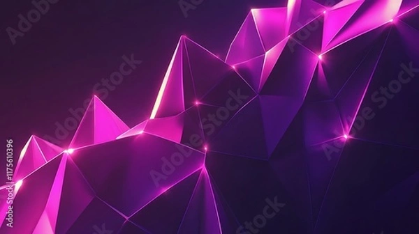 Fototapeta Abstract Purple Geometric Low Poly Background Design