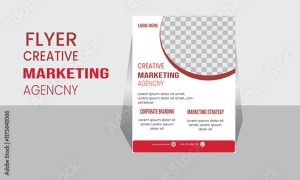 Obraz Corporate Flyer Layout with Graphic