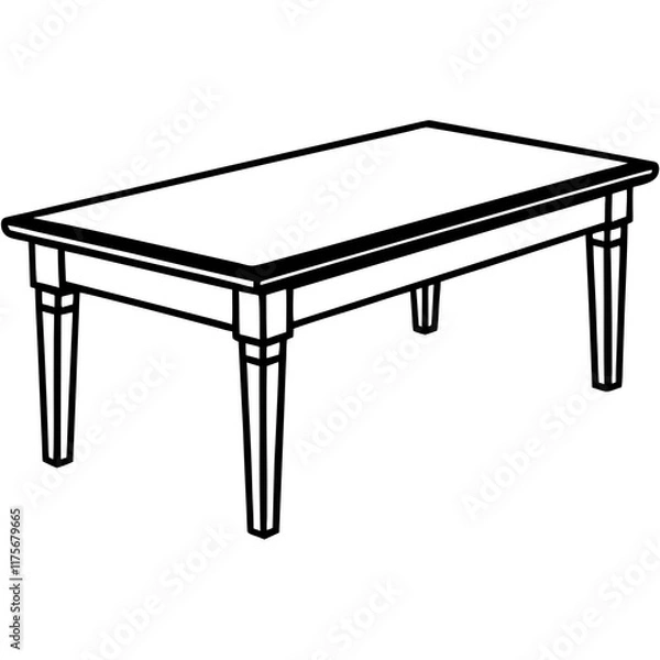 Obraz Wood Table Line Art Vector Design