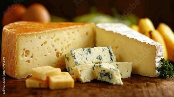 Obraz Assortment of Delicious Cheeses: A Culinary Delight