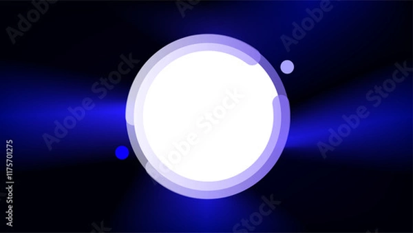 Obraz Blue spinning light over multi layer bluish white circle abstract background
